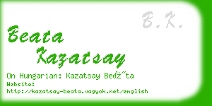 beata kazatsay business card